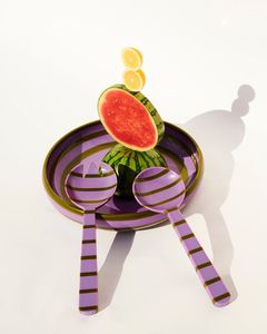 Juego de servidores de ensalada de Resina 100% HECHO A MANO VIBRANTE para uso doméstico y hotelero incluye cuchara de helado para servir ensalada - Product Image 2