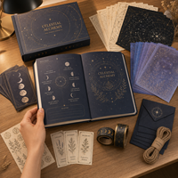 LABON - Kit de Inicio para Diario Personalizado A5 Celestial Alchemy, Cuaderno de Tapa Dura para Regalo, Diario, Oficina, Escuela