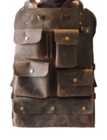 Organisateur de siège de voyage robuste en cuir de buffle véritable Hunter, antidérapant, personnalisable, avec 7-9 tiroirs pour le rangement d'outils