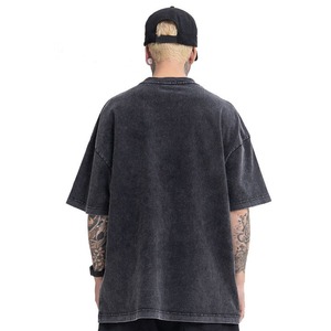 Camiseta con lavado ácido para hombre, estilo Vintage, ajuste de gran tamaño, 100 por ciento de algodón, logotipo personalizado disponible, proveedor OEM, ropa en stock - Product Image 5