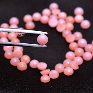 Pierres précieuses de forme ronde en vrac d'opale rose de meilleure qualité 3mm pierres de cabochon à dos plat opale pour les fabricants de bijoux - Product Image 5