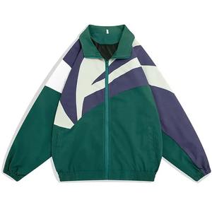 Chaqueta cortavientos personalizada de nailon con cremallera, diseño a prueba de viento, chaqueta impermeable ligera con cuello abotonado - Product Image 1