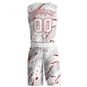 Nouvel arrivage de maillots de basket-ball avec logo personnalisé ensembles de shorts uniformes d'été imprimés OEM vêtements de sport en polyester respirant pour les équipes Plus - Product Image 6