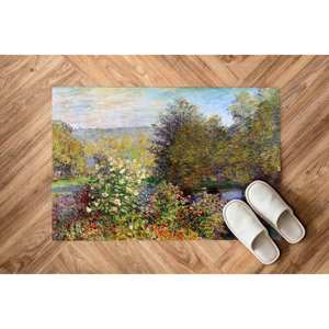 Alfombra con estampado de árbol abstracto: famosa alfombra para sala de estar inspirada en Monet, alfombra suave no tejida - Product Image 5