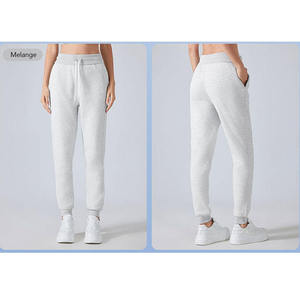 Pantalons de jogging pour femmes, taille haute, plats, d'hiver, avec poches, 100% coton, pantalons de survêtement athlétiques pour le yoga, l'entraînement, la détente, avec cordon de serrage - Product Image 2