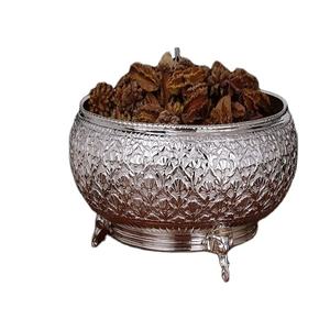 Juego de 2 tazones de Metal para el hogar, Juego de 2 tazones para servir fruta seca, para Hotel y restaurante, con acabado dorado y forma de hoja - Product Image 6