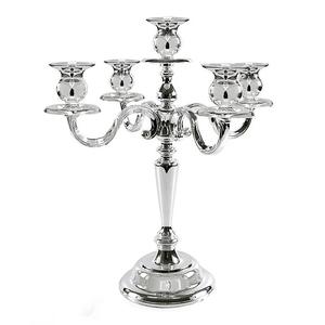 Candélabre à 5 bras en aluminium argenté fait à la main Décoration de table Décoration de table Bougeoir de Noël Support Cadeau décoratif de mariage - Product Image 3