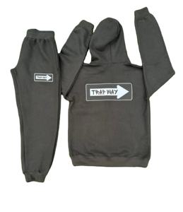 Pantalon de survêtement évasé personnalisé délavé à l'acide ensemble de sweats à capuche en coton respirant avec broderie survêtements vieillis hiver pour hommes - Product Image 5