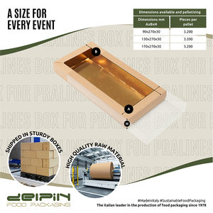 Boîte à pralines personnalisable en carton rectangulaire jetable de luxe fabriquée en Italie Boîte à chocolat Boîte à pâtisserie avec fenêtre - Product Image 4