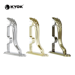 Sujetadores de Cortinas Metálicos KYOK, Diseño Curvo, Estilo Tradicional, Acabado Antioxidante, Colores Plata, Oro y Bronce - Product Image 1