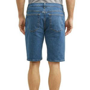 Shorts en jean décontractés pour hommes, taille mi-haute, en tissu Oxford, 100 % polyester, séchage rapide, motif uni, braguette boutonnée, personnalisable - Product Image 6