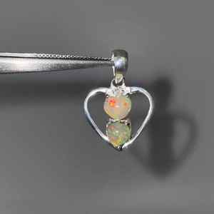 Colgante de Plata de Ley 925 de ópalo Natural etíope, estilo Vintage, Diamante de ópalo de fuego múltiple, gemas de latón hechas a mano para niños - Product Image 1
