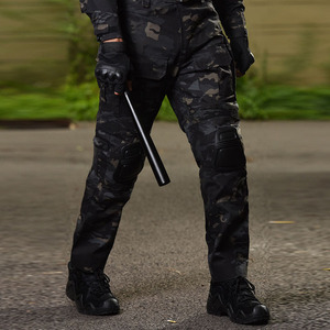 Zennison OEM G3 đồng phục ngụy trang đầu gối pad màu đen chiến thuật chiến đấu ếch phù hợp với quần - Product Image 3