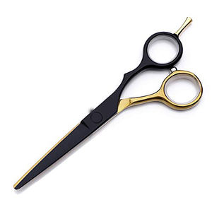 Tijeras de corte y adelgazamiento de pelo de acero inoxidable con maquinillas de afeitar de peluquero y peine con estuche de cuero pu - Product Image 2