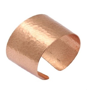 <b>Silver</b> Plated Hammered Brass <b>Cuff</b> <b>Bracelet</b> Water Resistant Light Lacquer Coating Fashionable Style Polished Bangles - Product Image 3