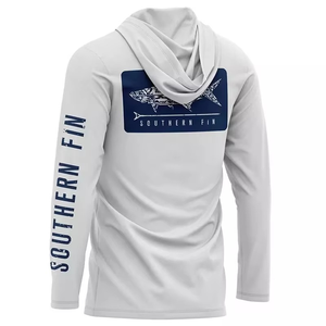 Camisas de Pesca para Hombre, al por Mayor, Personalizadas, de Manga Larga, con Capucha, Protección Solar UPF 50, Transpirables, Resistentes al Viento, de Secado Rápido, 100% Poliéster - Product Image 5