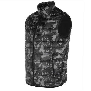 Gilet d'hiver vintage à fermeture éclair imperméable en coton lavé pour hommes col montant bouffant respirant en laine coupe-vent - Product Image 5