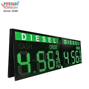 Señal <span class=keywords><strong>LED</strong></span> de gas diésel, pantalla de 7 segmentos para Estación de Servicio al aire libre, color verde, señal de precio - Product Image 2