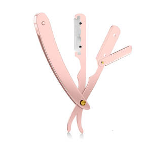 มีดโกนหนวดแบบตรงพร้อมใบมีดสแตนเลสสำหรับช่างตัดผม - Product Image 1