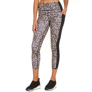 Leggings da Donna Ideology Taglia XX-Large, Beige e Kaki con Stampa Leopardata, in Spandex/Nylon, Tie-Dye con Striscia Laterale, per Fitness e Yoga - Product Image 1