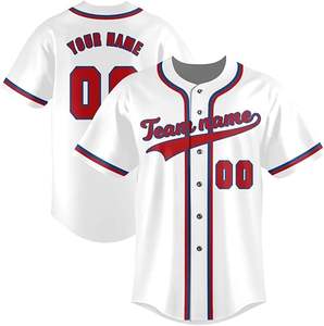 Jersey de béisbol con botón completo 100% poliéster personalizado sublimación de moda Jersey de béisbol transpirable - Product Image 1