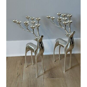 Bougeoir décoratif de candélabre de fête de mariage élégant bougeoir en argent pour la décoration de la maison bougeoir de noël - Product Image 5