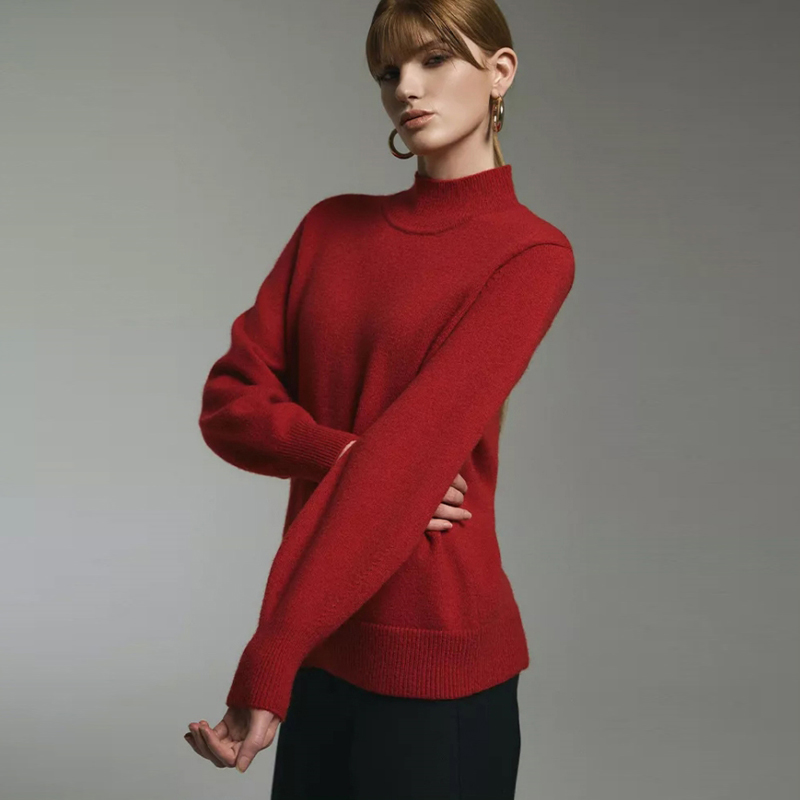 Inthek Women's Fiesta Knit Pullover Solid Pattern Design 3 Color Options Made in Korea