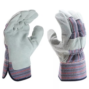 Gants de soudage Tig avec logo personnalisé Gants de protection en cuir fendu de vache noire Gants de travail Doublure en nylon Gants de sécurité souples et résistants au feu pour - Product Image 1