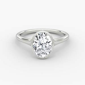 Bague de fiançailles en diamant Moissanite taille ovale en argent 925 - Product Image 6