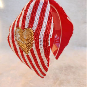 Diademas con cuentas bordadas a mano y corazón, suaves y acolchadas, fáciles de usar - Product Image 1