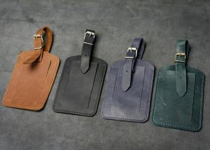 Étiquette à bagages en cuir véritable faite à la main, avec carte personnalisée, style traditionnel à rabat, cadeau de voyage pour la Saint-Valentin pour LLT-0091C - Product Image 4