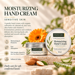 Crema de Manos para Piel Sensible de Marca Privada 50ml |   Aceite de Caléndula y Almendras |   Fabricante OEM España - Product Image 2