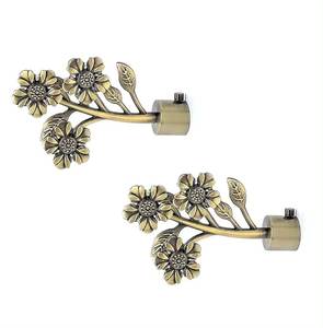 Quincaillerie pour tringles à rideaux en laiton, 2 pièces, finition antique, embouts de support, accessoires de rideau en métal pour la décoration intérieure - Product Image 5
