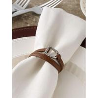 Anneaux de serviette en cuir véritable et mors de cheval naturels réutilisables Nouveau style équestre Porte-mouchoir durable Serviette Anneau de serviette