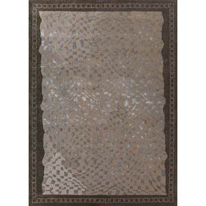 พรมขนสัตว์ผสมวิสโคสสีน้ำตาลเบจลายเรขาคณิตสำหรับห้องนั่งเล่น พรมปูพื้นทางเดิน รูปทรงสี่เหลี่ยมผืนผ้า ลายทาง รุ่น Tra-14697 - Product Image 1