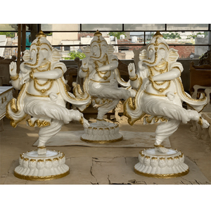 Fibre décorative danse Ganesha à Nataraja Pose gujarati décor de mariage Ganesha Statue comme Natraj mariage seigneur Ganesha Statue - Product Image 1