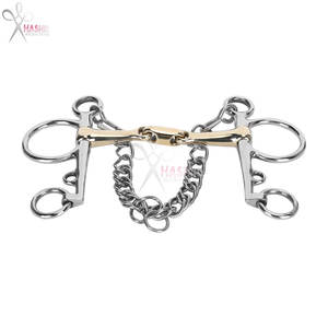 Bocados para Caballos: Bocado Pelham de Acero Inoxidable con Conector de Latón y Silicona Articulado, Accesorio Duradero para Equipo de Equitación HASHIR - Product Image 4
