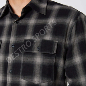 Camisa de franela personalizada de tendencia superior, superventas, transpirable, diseño de logotipo personalizado, Camisa de franela, servicio OEM ODMO - Product Image 4