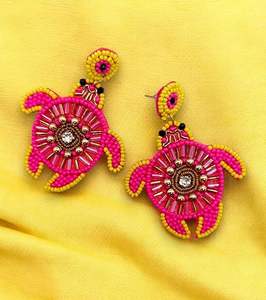 Handmade Summer <b>Fashion</b> Beaded Flower Drop <b>Earrings</b> for Women Lightweight Casual Butterfly Pattern Jewelry Trendy for Weddings - Product Image 2
