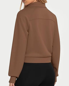 Sudaderas de Mujer con Media Cremallera de Alta Calidad y a la Moda / Precio al por Mayor, Sudadera de Mujer con Media Cremallera de Algodón con Logotipo Personalizado - Product Image 6