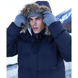 Manteau parka pour hommes fabriqué sur mesure Veste d'hiver en duvet de canard épais avec col en fourrure - Product Image 4