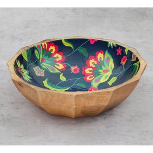 Petit saladier moderne en bois avec ensemble de serveurs Grand saladier en bois massif avec cuillère pour salade de fruits Racine sculptée - Product Image 4