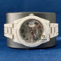 Reloj de Lujo para Hombre, Diseño de Diamantes Glaseados, Mecanismo Japonés, Acero Inoxidable, Cristal Analógico, Esfera de 41 mm, Edición Limitada, Fecha Automática