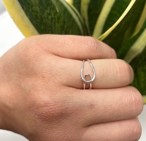 Bague ouverte pour femme Minimaliste Boho Wire Design Dainty Thin Band Bohemian Style Bague en argent faite à la main pour un usage quotidien et des cadeaux - Product Image 2