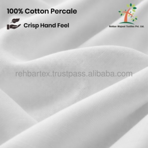 Sábana de percal peinada de 200 hilos, tela fresca, transpirable y duradera con tacto suave, ideal para uso hotelero e institucional. - Product Image 6