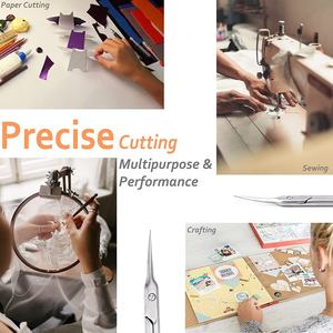 Nouveaux ciseaux pointus pour cuticules Ciseaux à cils pour manucure et sourcils Ciseaux incurvés en acier inoxydable Personnaliser l'emballage avec logo - Product Image 3