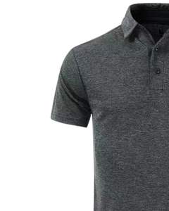 Polo pour homme gris anthracite, logo personnalisé, respirant, polyester et coton piqué, manches courtes, uniforme d'entreprise, usage au bureau, haut - Product Image 4