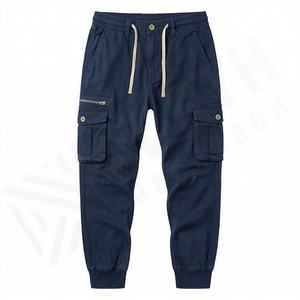Pantalones Jogger de Algodón de Cintura Alta para Hombre, Pantalones Casuales con Cordón y Bolsillos, Pantalones Cargo Jogger de Primera Calidad, Duraderos - Product Image 1