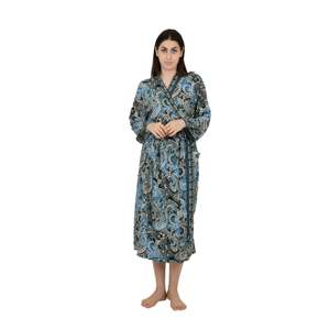 Kimono de Seda con Estampado Floral, Bata Larga, Traje de Baño, Ropa de Playa - Product Image 4