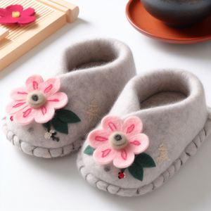Handmade New Zealand Wool Felt for <b>Slippers</b> with Luxury Fur Insole Indoor Use for Winter Spring and <b>Summer</b> - Product Image 4